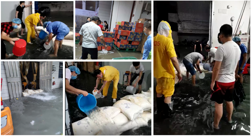 嘉人臨危不亂,齊心抗洪